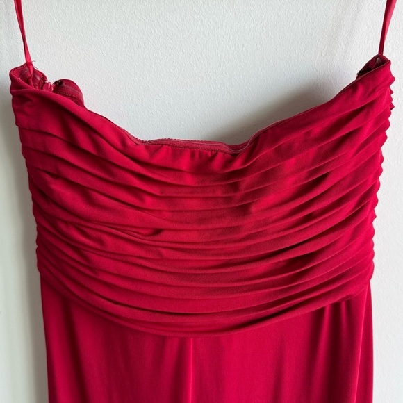 Calvin Klein Vintage Red Drape Strapless Evening Dress Size 12 - Picture 8 of 10
